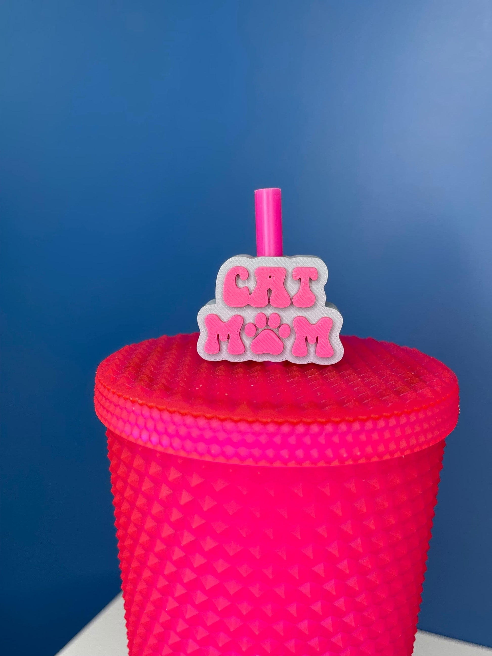 Cat Mom Straw Topper | Cup Decorations | Straw Buddy | Cat Lover