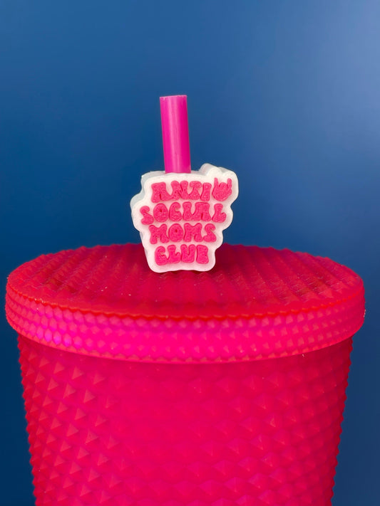 Anti Social Moms Club Straw Topper | Cup Decorations | Straw Buddy | Mom Life