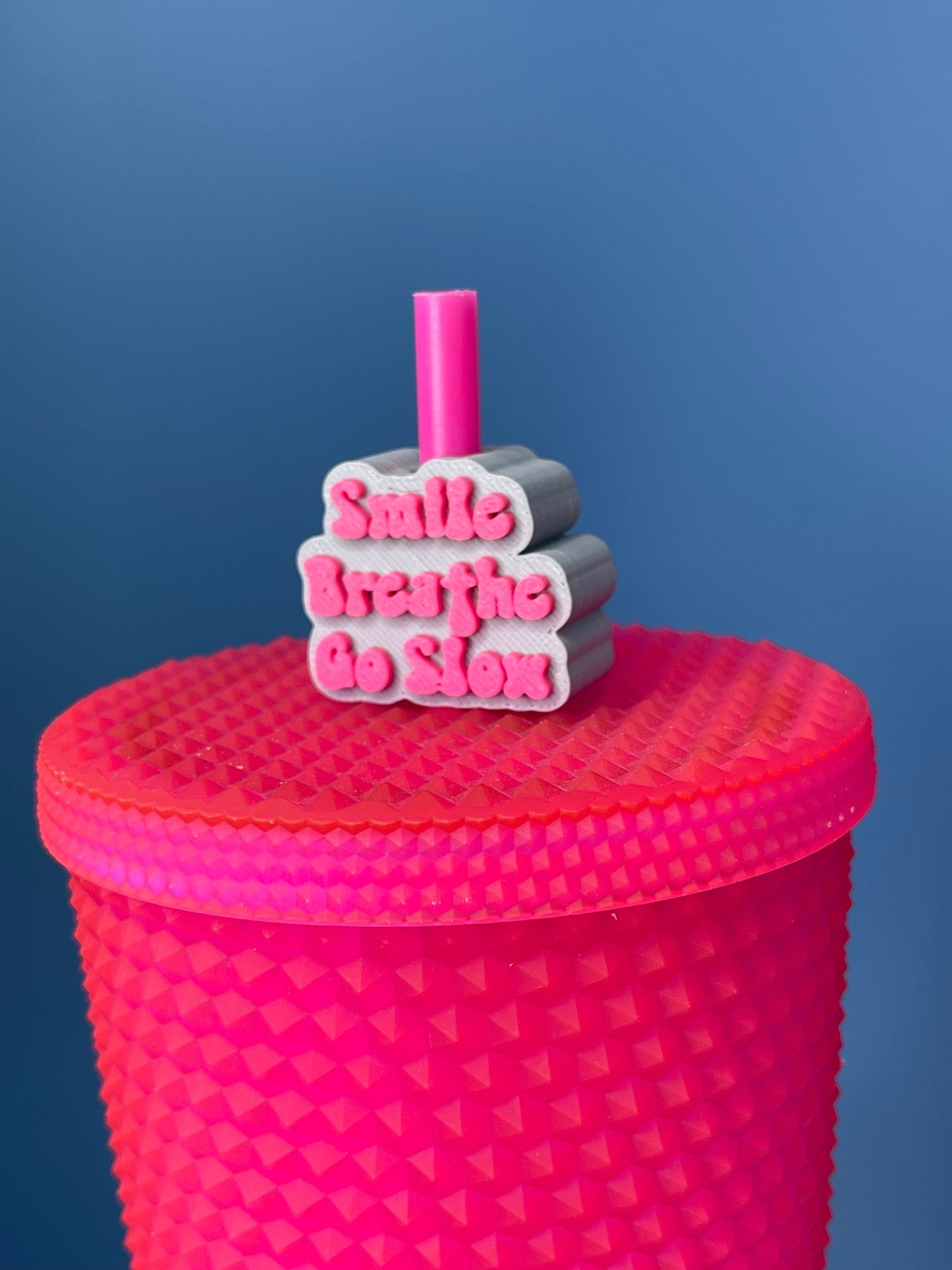 Smile Breathe Go Slow Straw Topper | Cup Decorations | Straw Buddy