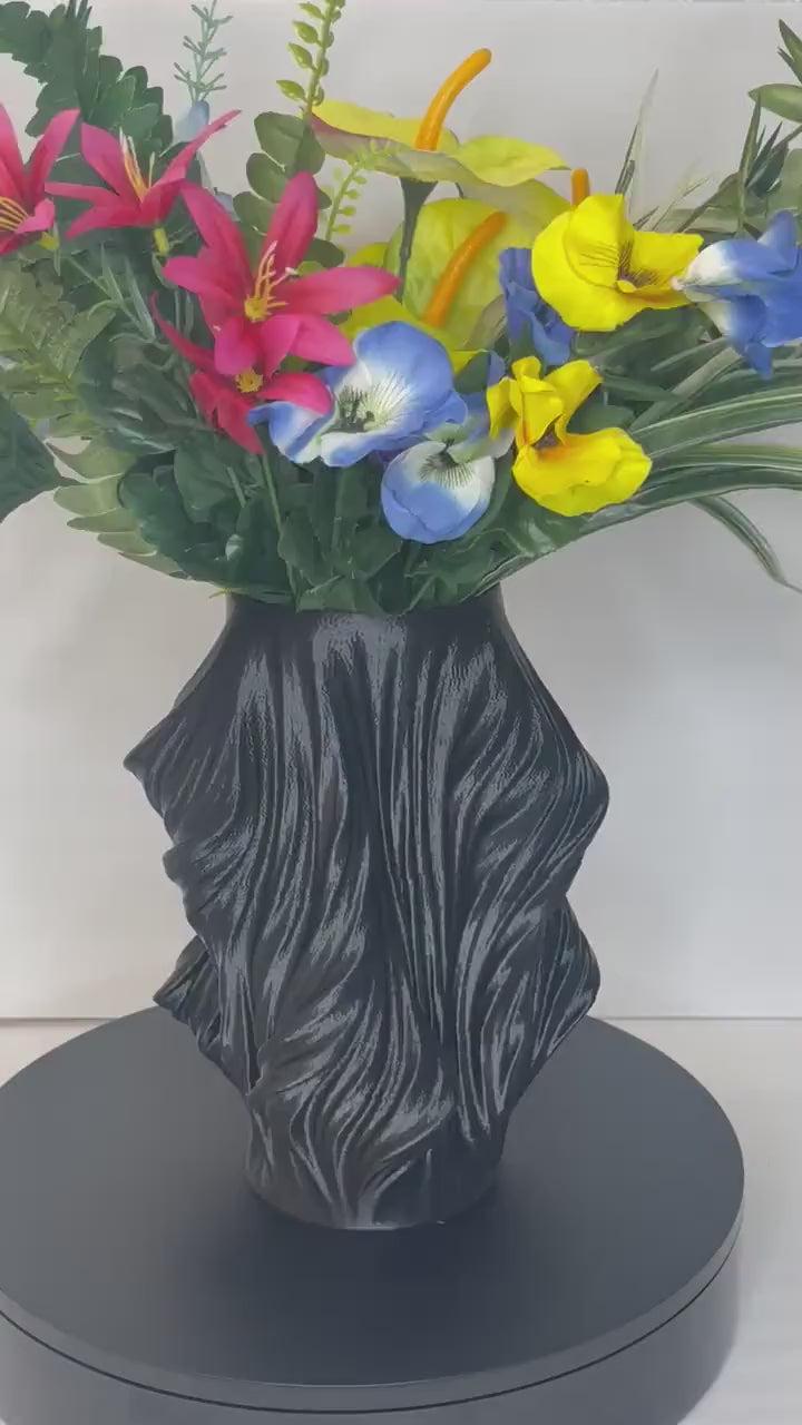 Abstract Vase, Wavy Planter/Vase, Geometric Vase