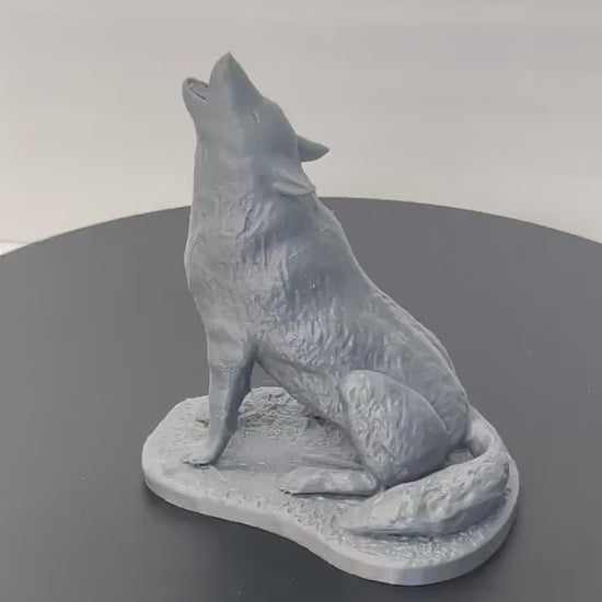 Howling Wolf, Full Moon, Wolf Statue, Witchy Home Decor, Wolf Figurine, Animal Sculpture,