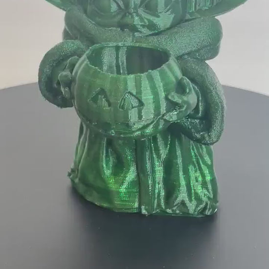 Yoda holding Pumpkin, Halloween Decor, Halloween Party, Gag Gifts