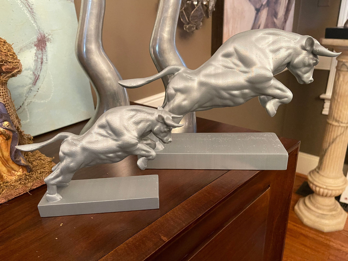 Charging Bull, Bull Horns, Taurus Gifts, Charging Bull Art