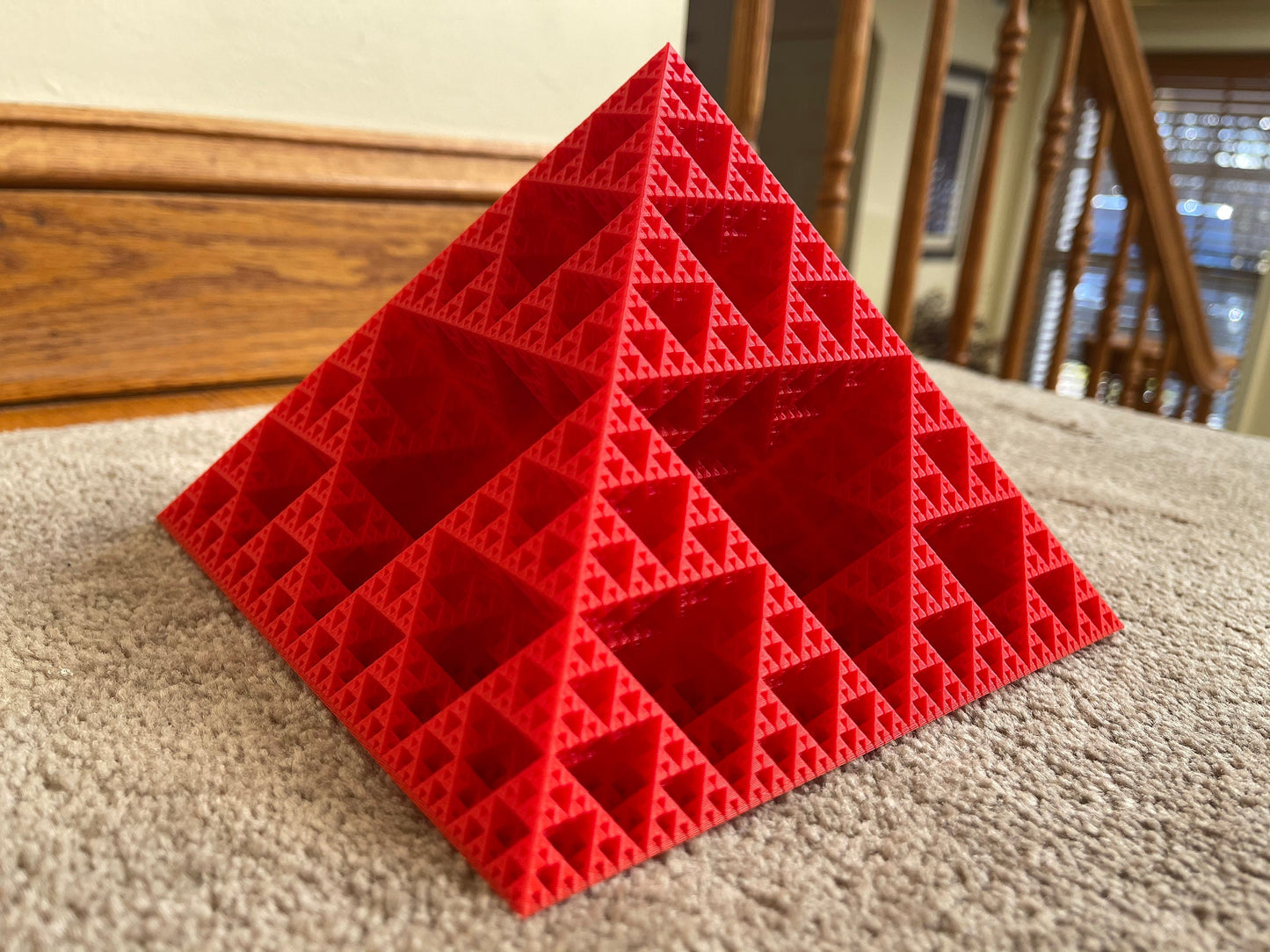 Fractal Pyramid, Home Decor, Textured Pyramid, Geometric