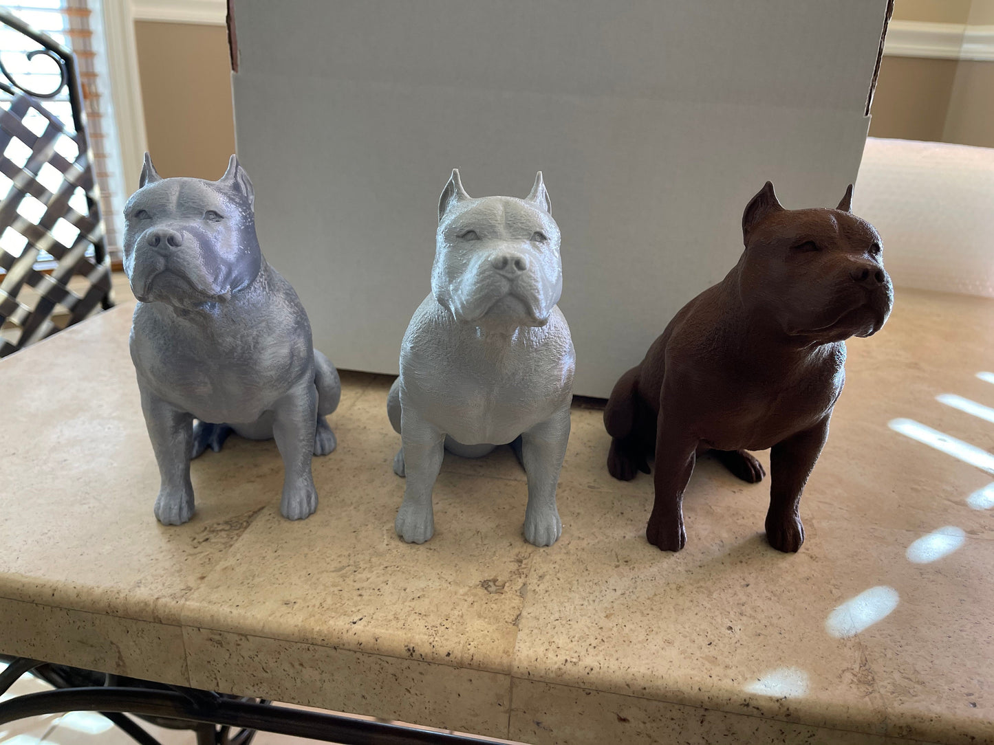 Pitbull Statue, Pitbull with Cropped Ears, Pitbull Gifts, Pitbull Mom, Dog Statues