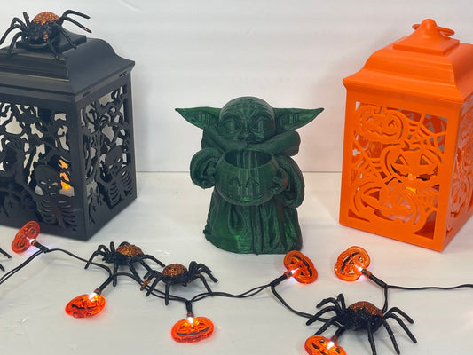 Yoda holding Pumpkin, Halloween Decor, Halloween Party, Gag Gifts