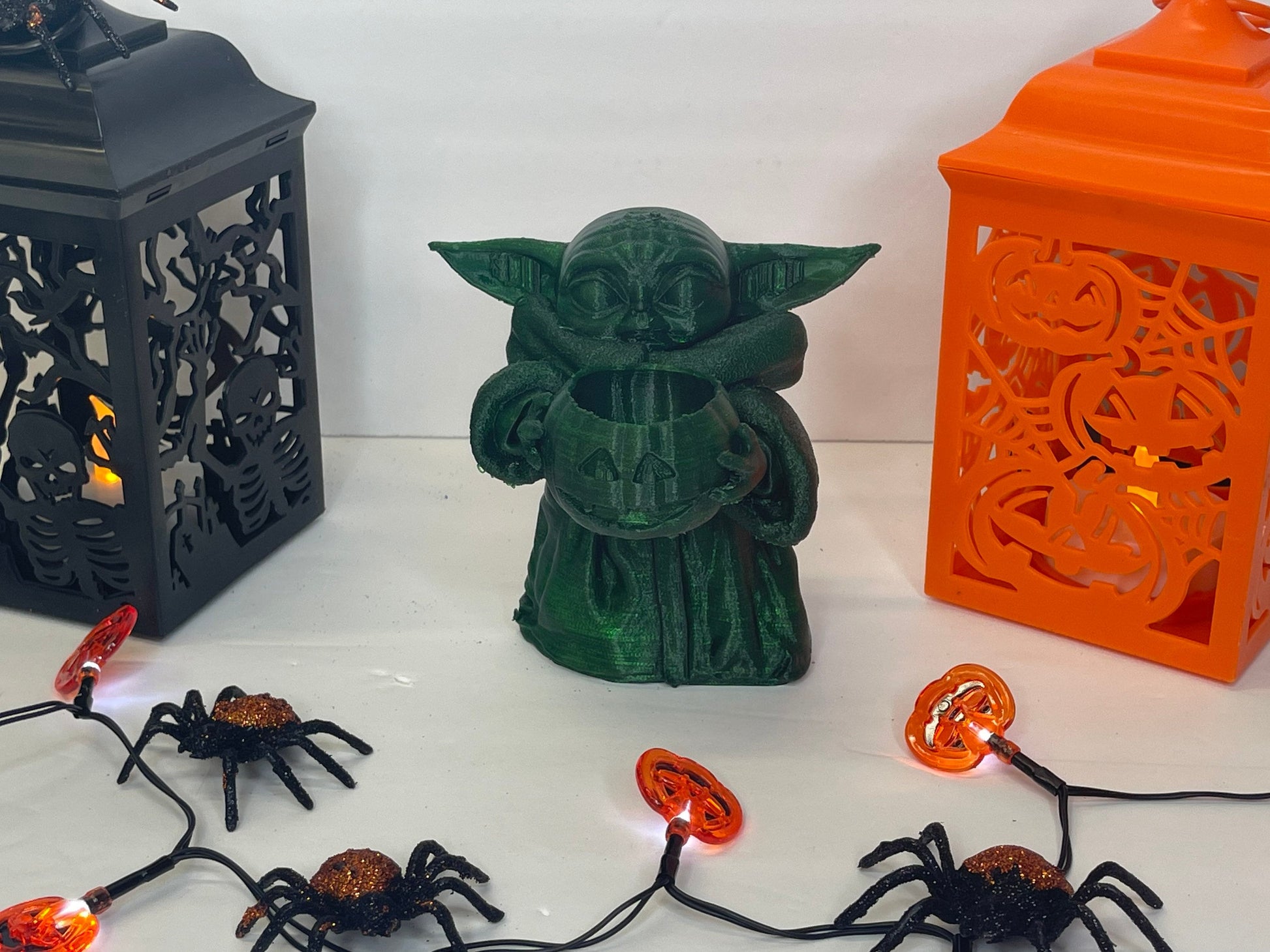 Yoda holding Pumpkin, Halloween Decor, Halloween Party, Gag Gifts