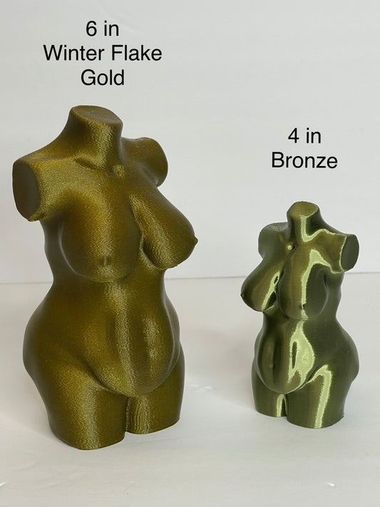 Naked Plus Size Woman, Silhouette Sculpture, Woman Body Statuette, Nude Female Torso Figurine