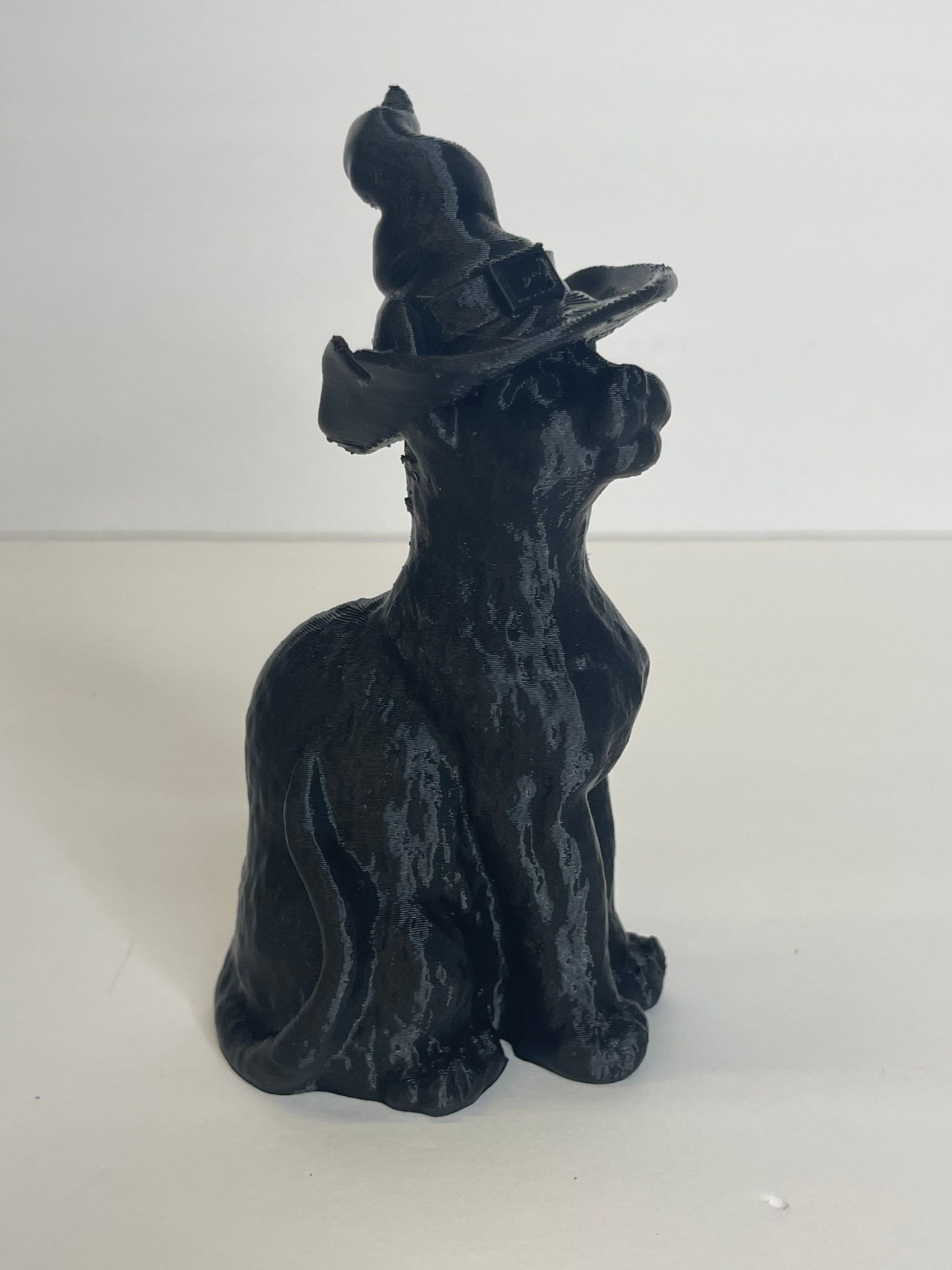 Black Cat in Witches Hat, Witchy Decor, Halloween Decor, Halloween Party, Black Cat Statue, Gag Gift