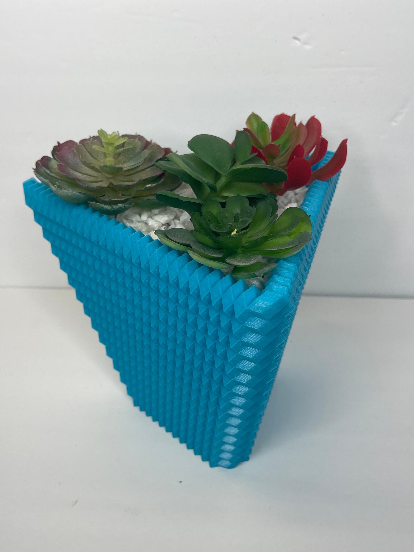 Textured Triangle Planter, Pots for Plants, Geometric, Textured Flower Pot