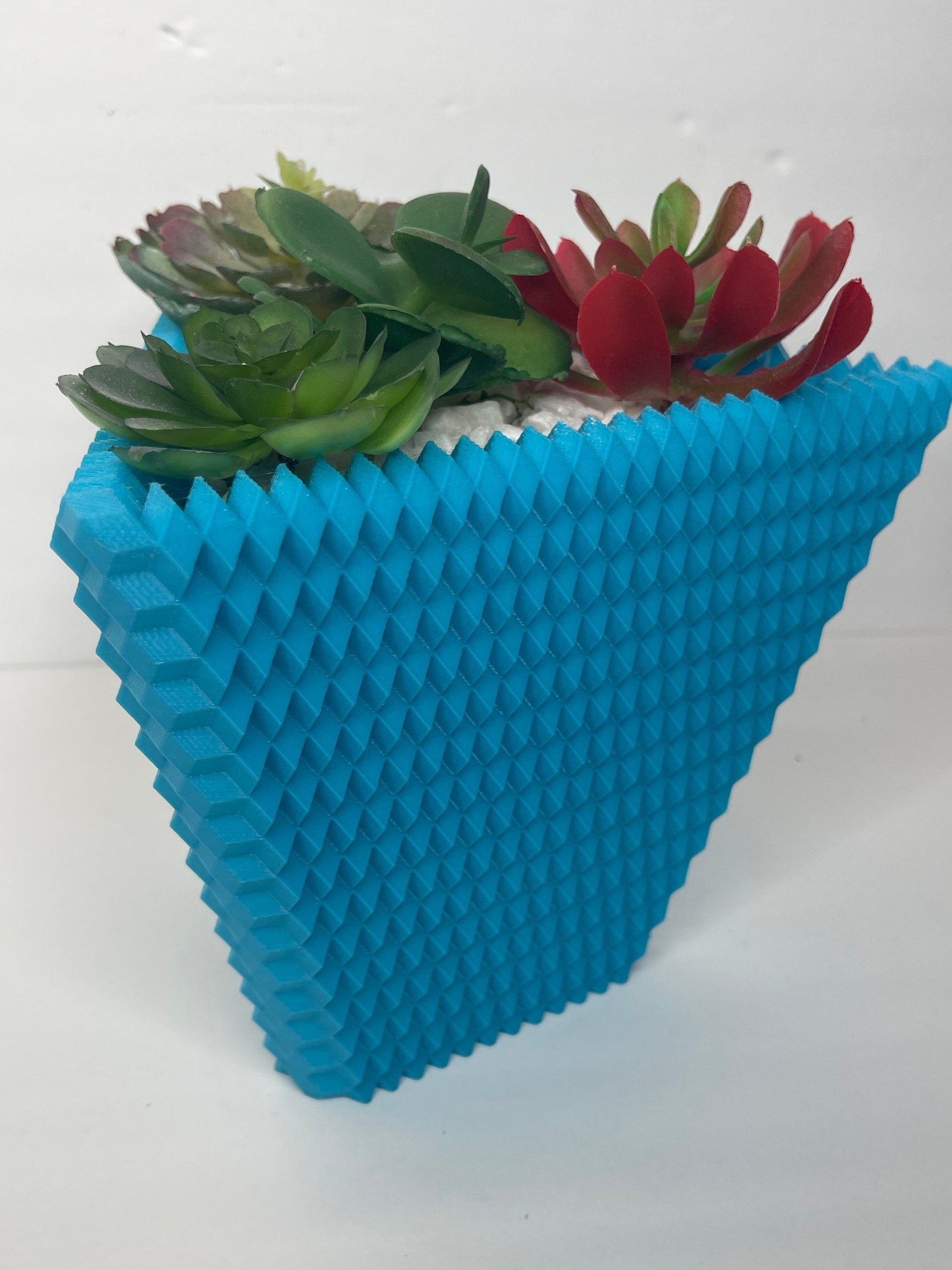 Textured Triangle Planter, Pots for Plants, Geometric, Textured Flower Pot