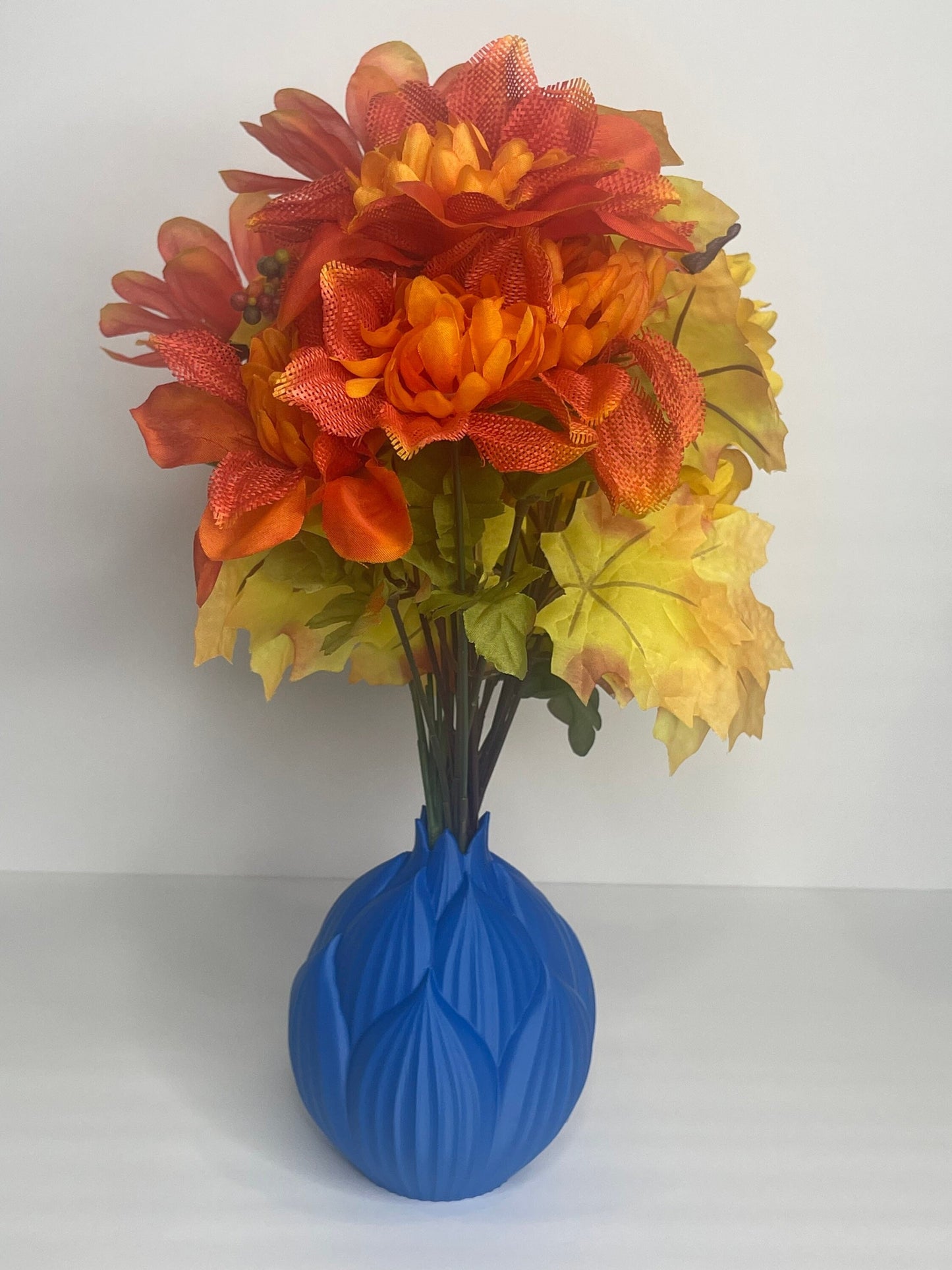 Blooming Vase, Artificial Flowers, Dried Flowers Vase, Home Gifts, Housewarming Gifts, Textured Geometric Vase