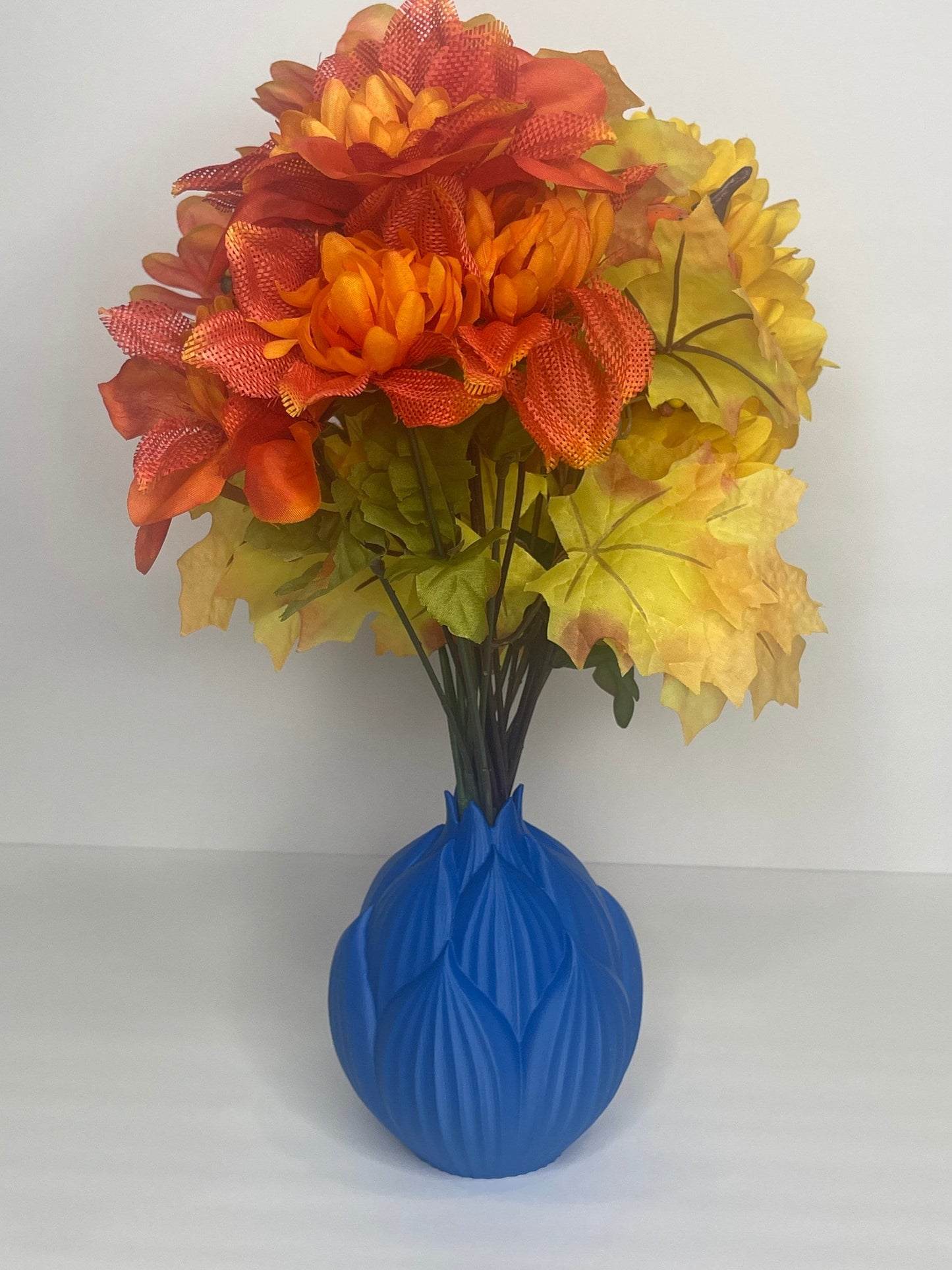 Blooming Vase, Artificial Flowers, Dried Flowers Vase, Home Gifts, Housewarming Gifts, Textured Geometric Vase