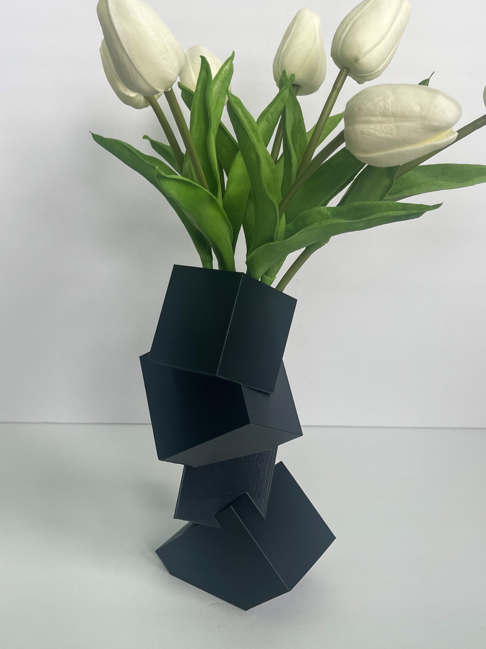 Stacked Square Vase, Dried Flowers, Mother's Day, Geometric Vase