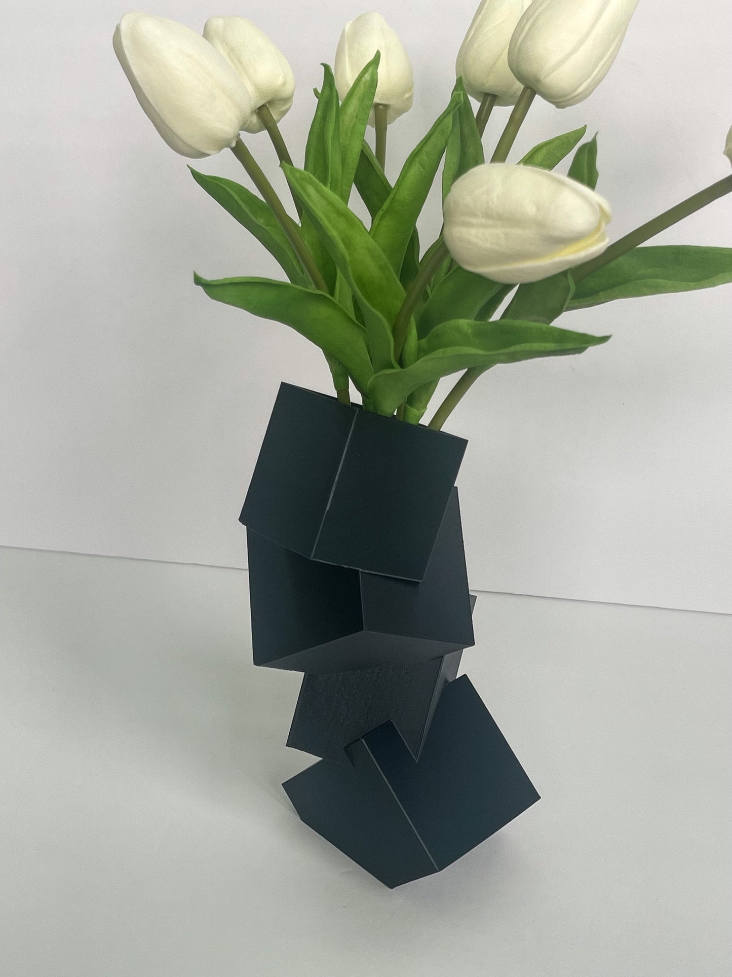 Stacked Square Vase, Dried Flowers, Mother's Day, Geometric Vase