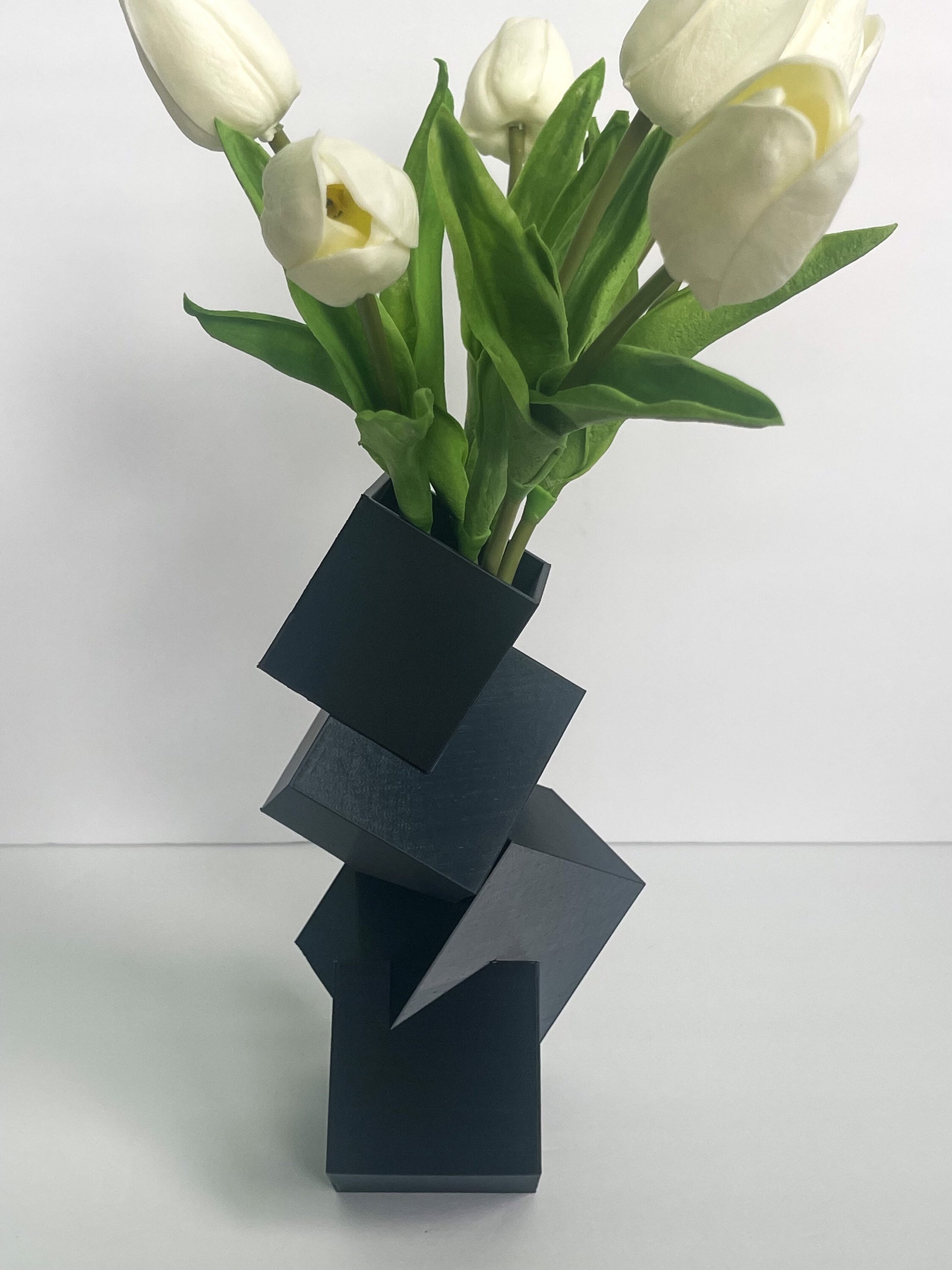 Stacked Square Vase, Dried Flowers, Mother's Day, Geometric Vase