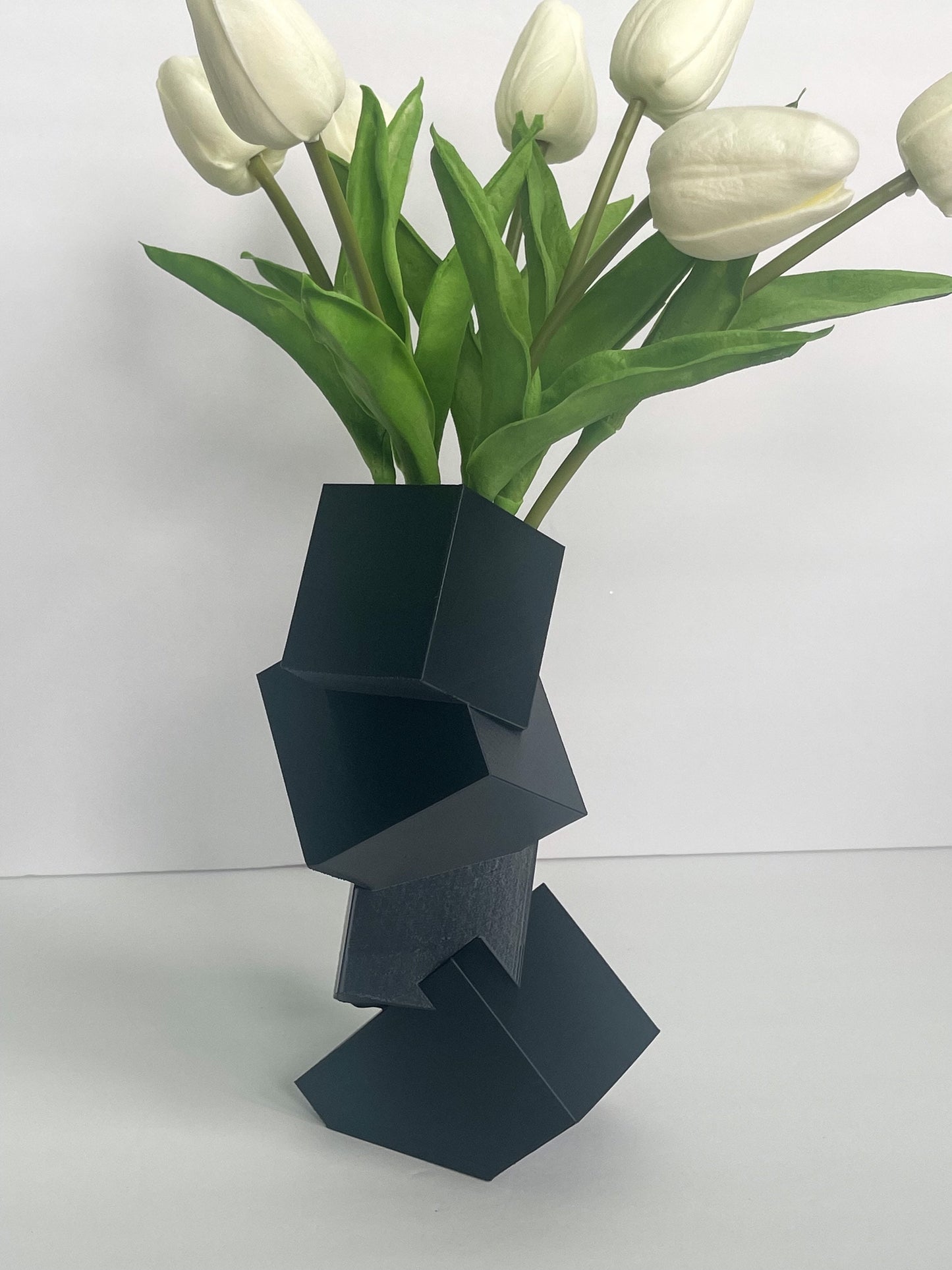 Stacked Square Vase, Dried Flowers, Mother's Day, Geometric Vase