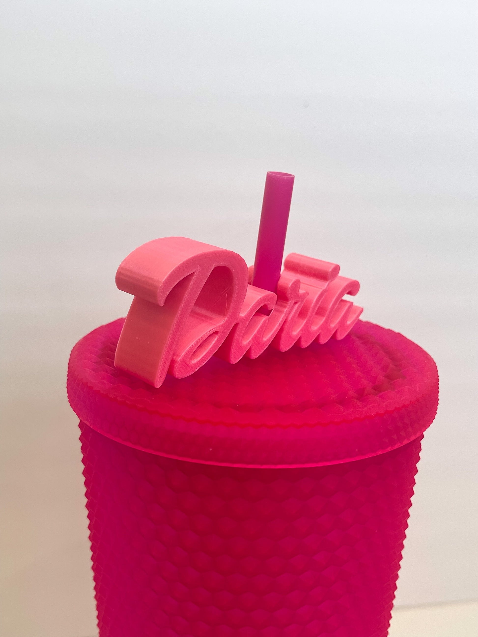 Custom Name Straw Topper, Barbie Inspired, Straw Buddy, Barbie Party Favors