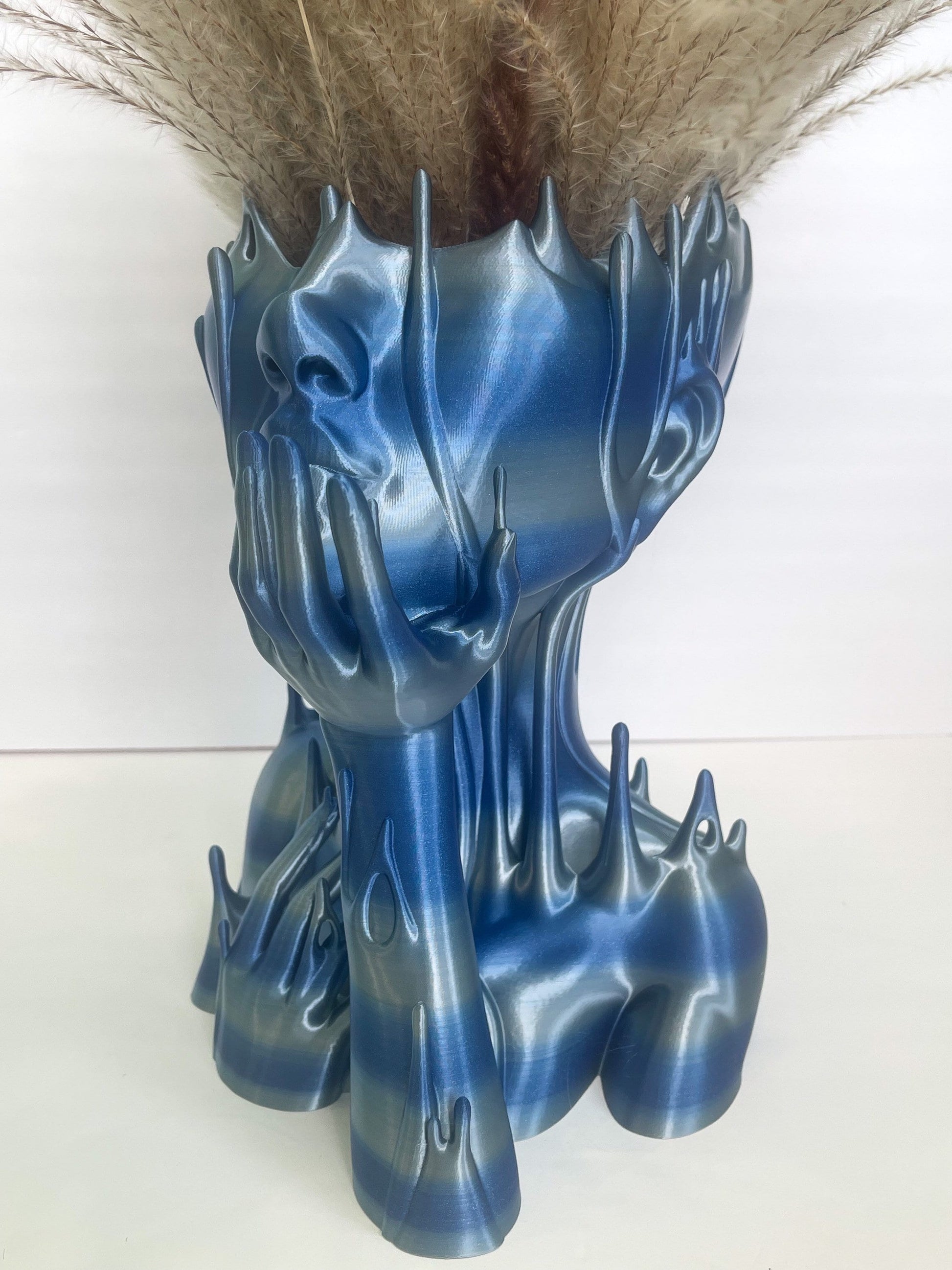 XL Melting Face Planter/Face, Dried Flower Vase, Pampas Vase, Housewarming Gifts