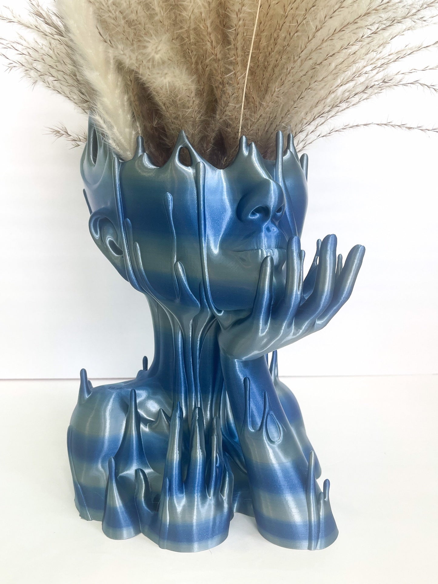 XL Melting Face Planter/Face, Dried Flower Vase, Pampas Vase, Housewarming Gifts