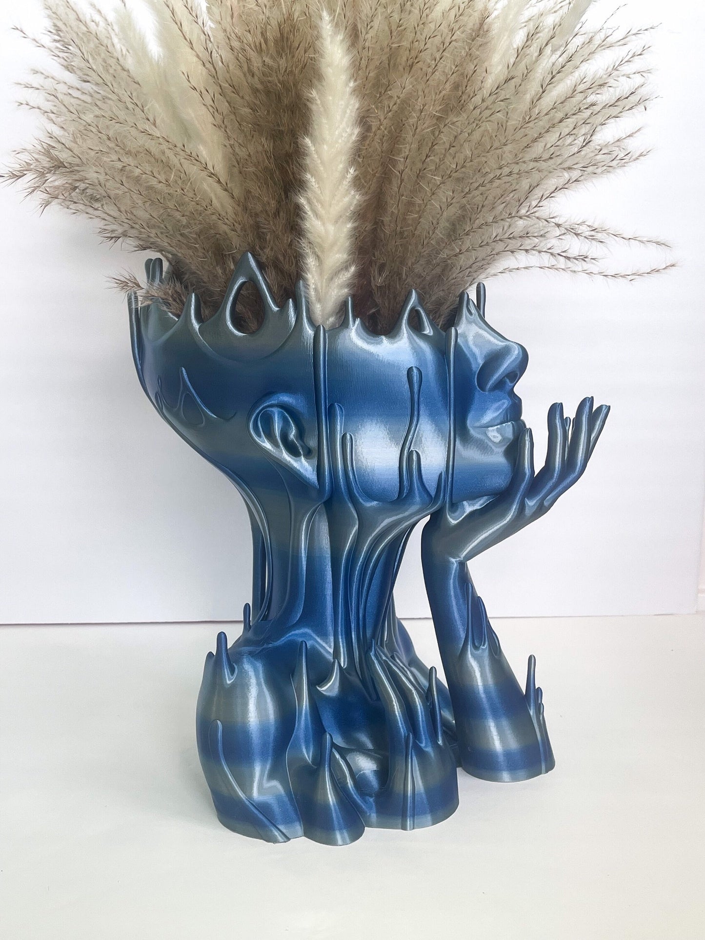 XL Melting Face Planter/Face, Dried Flower Vase, Pampas Vase, Housewarming Gifts