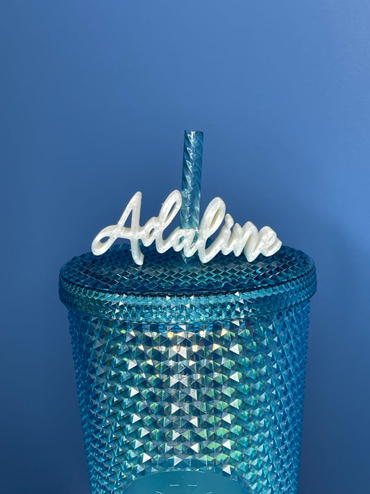 Custom Cursive Name Straw Topper | Straw Buddy | Birthday Party | Baby Shower