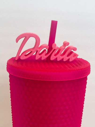 Custom Cursive Name Straw Topper | Straw Buddy | Birthday Party | Doll Inspired