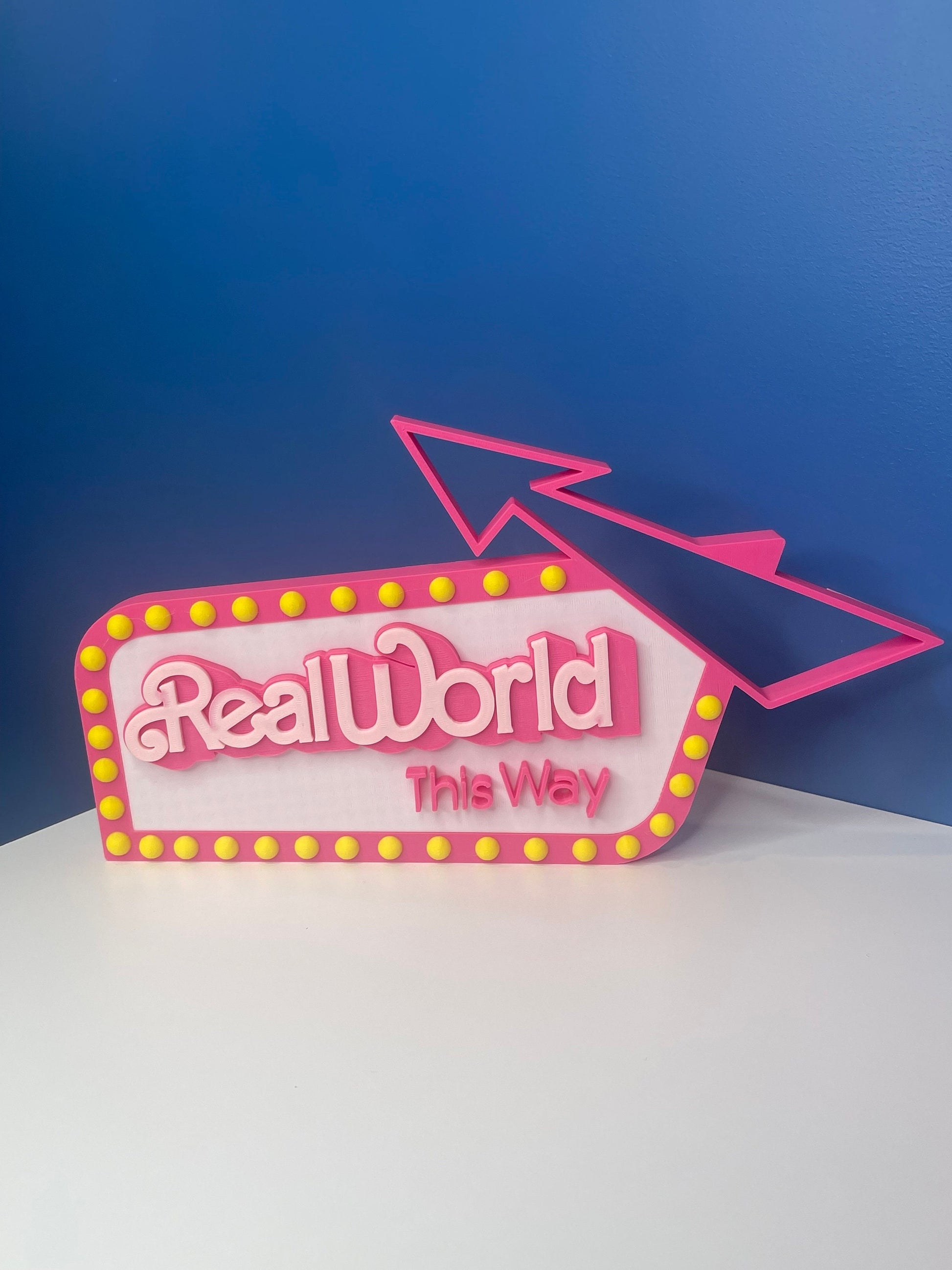 Real World Sign | Doll Inspired Party | Doll Room Decor