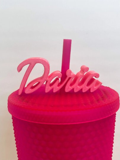 Custom Cursive Name Straw Topper | Straw Buddy | Birthday Party | Doll Inspired