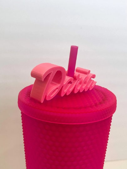 Custom Cursive Name Straw Topper | Straw Buddy | Birthday Party | Doll Inspired