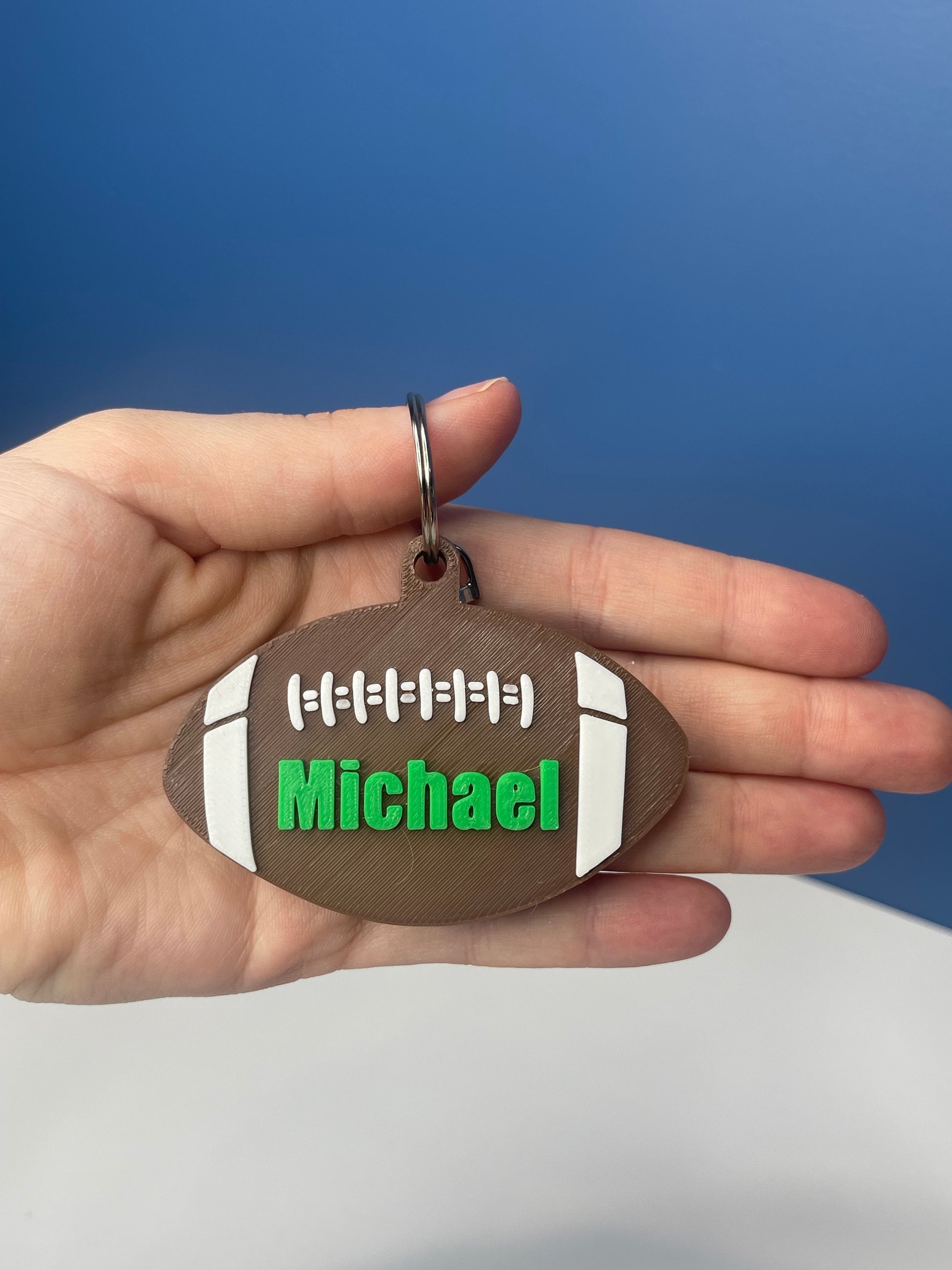 Personalized Football Name Key Chains| Bag Charms | Football Ornament | Gifts for Friends