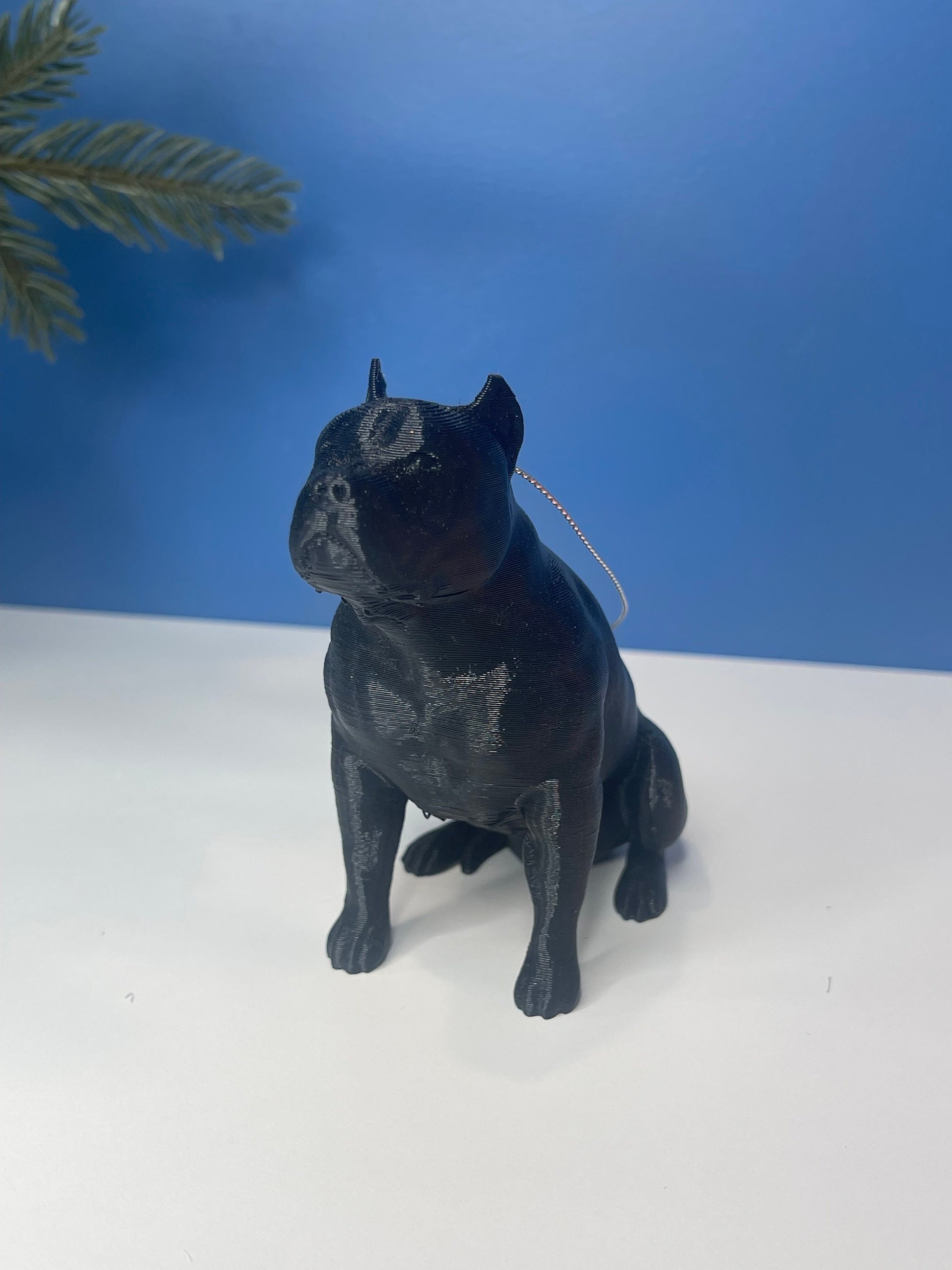 Ornament, Pitbull Statue, Pitbull with Cropped Ears, Pitbull Gifts, Pitbull Mom, Dog Statues