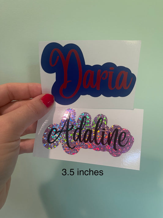 3.5 in Custom Name Vinyl Sticker | Personalized Sticker | Laptop | Water bottle | Gifts for Her