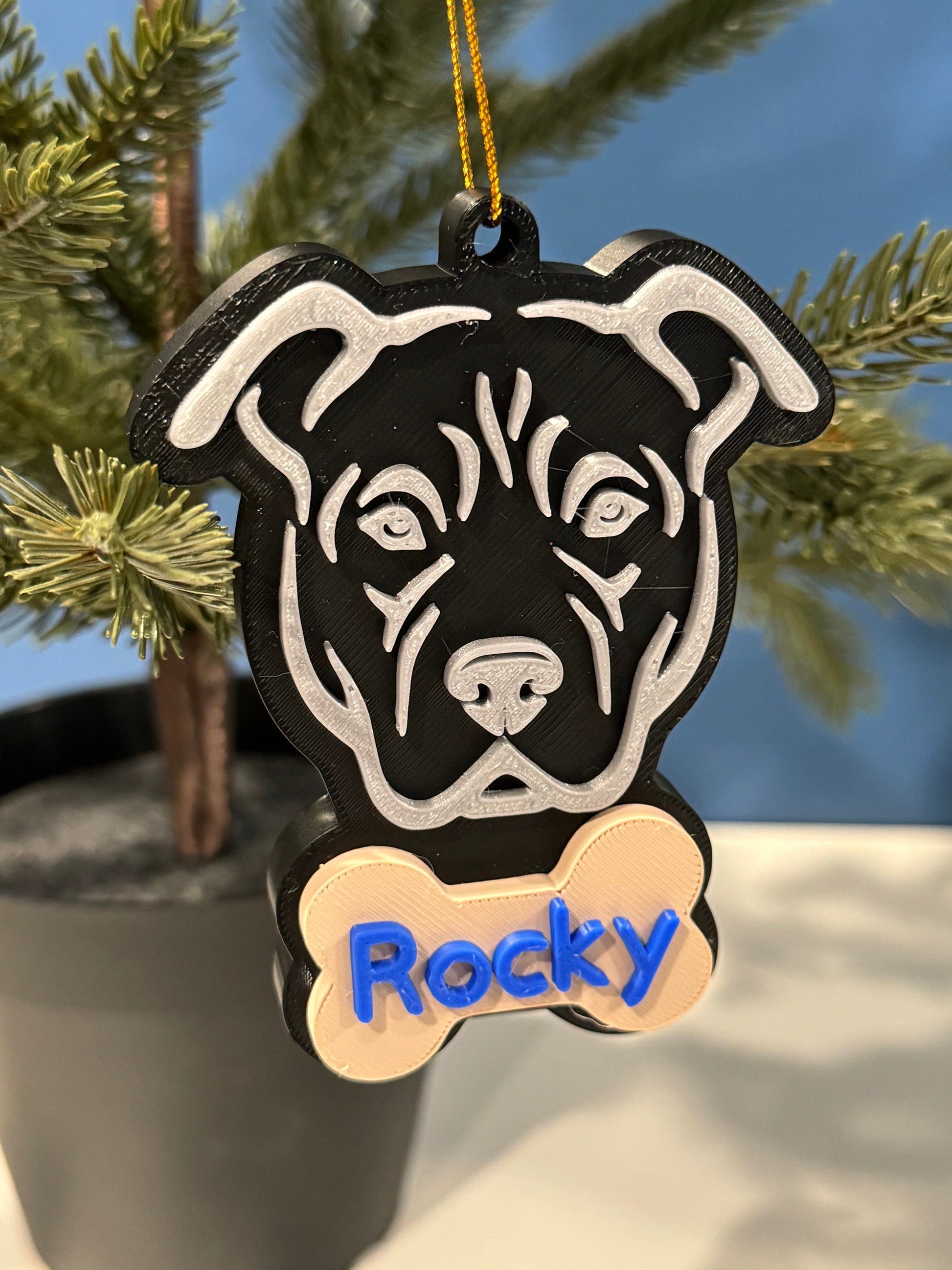 Personalized Pitbull Christmas Ornament | Pitbull Lover Gift | Pitbull Mom | Christmas Gift for Dog Lover| American Pitbull