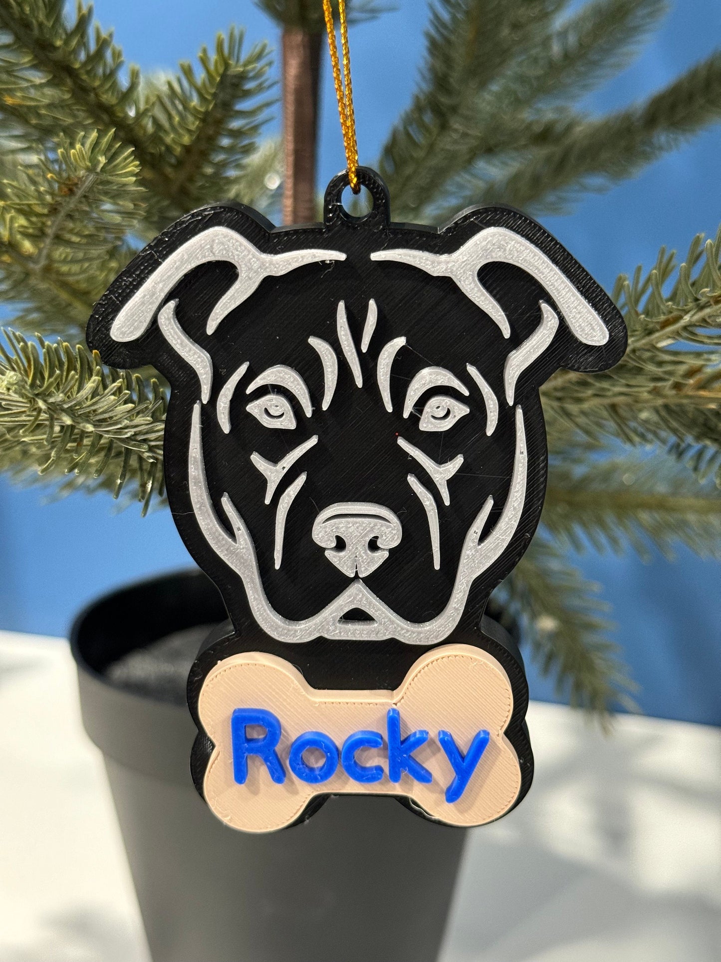 Personalized Pitbull Christmas Ornament | Pitbull Lover Gift | Pitbull Mom | Christmas Gift for Dog Lover| American Pitbull