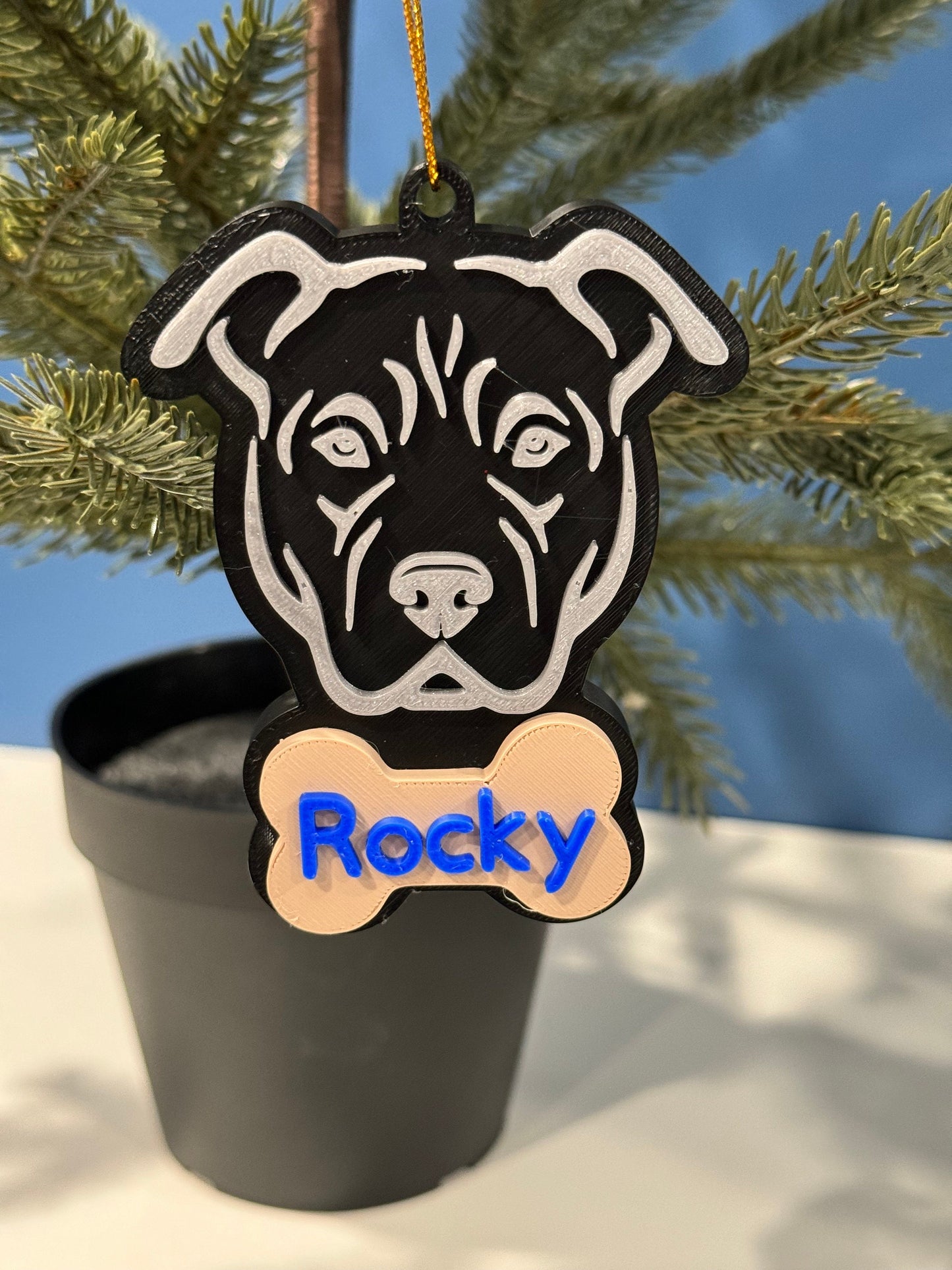 Personalized Pitbull Christmas Ornament | Pitbull Lover Gift | Pitbull Mom | Christmas Gift for Dog Lover| American Pitbull