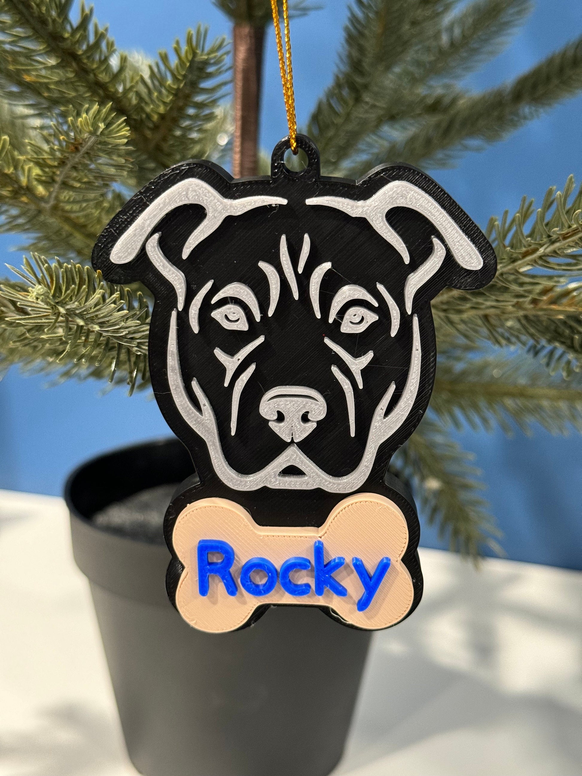 Personalized Pitbull Christmas Ornament | Pitbull Lover Gift | Pitbull Mom | Christmas Gift for Dog Lover| American Pitbull