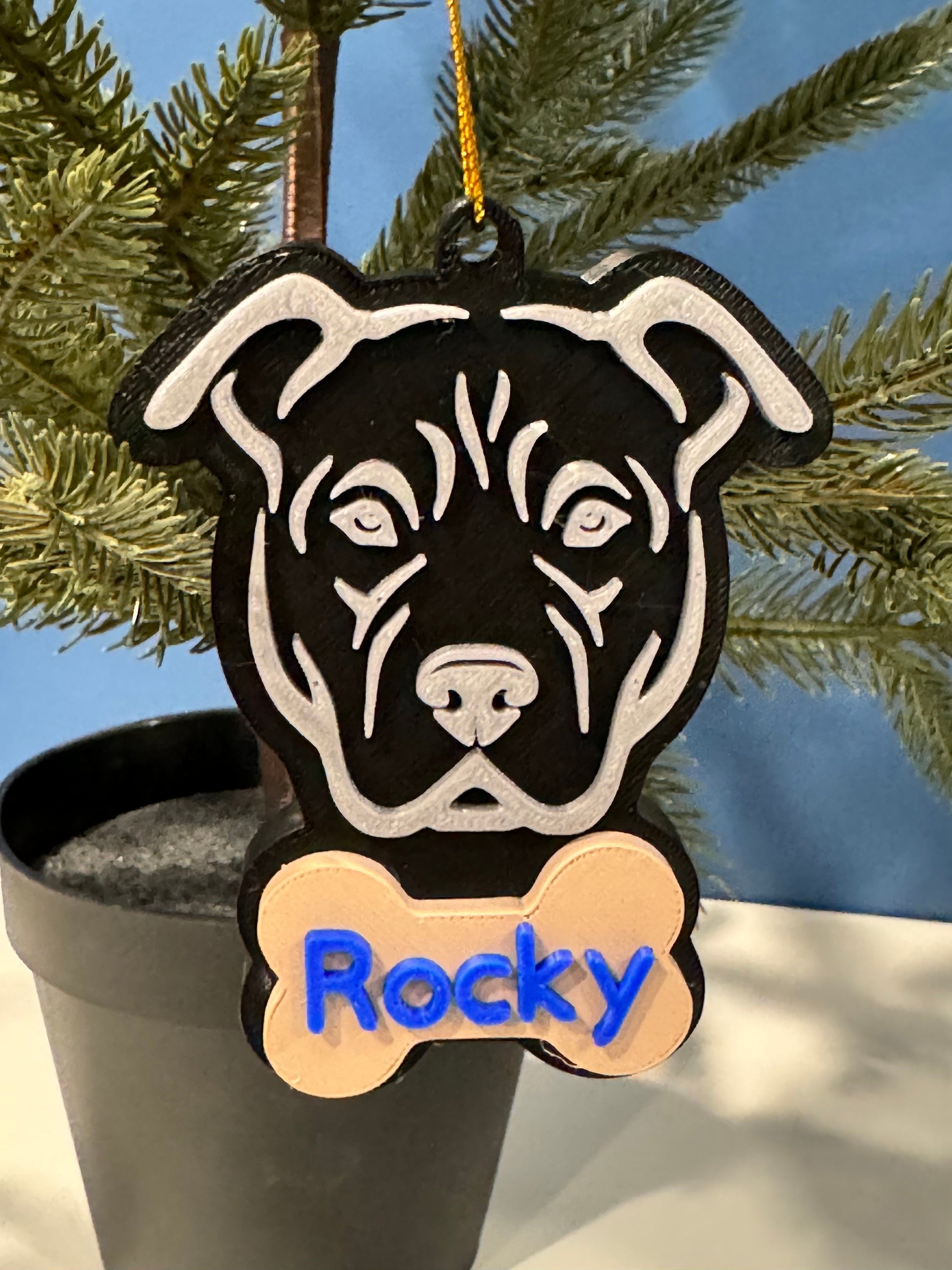 Personalized Pitbull Christmas Ornament | Pitbull Lover Gift | Pitbull Mom | Christmas Gift for Dog Lover| American Pitbull