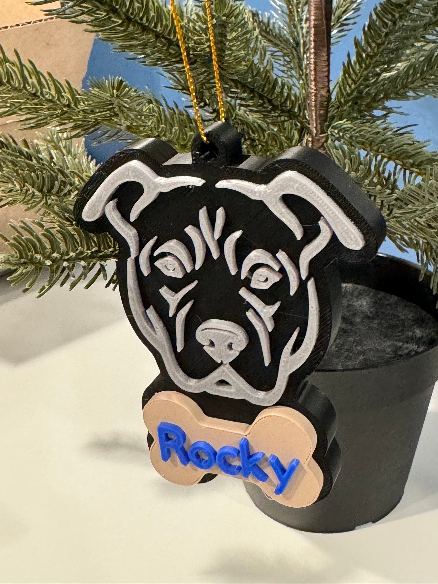 Personalized Pitbull Christmas Ornament | Pitbull Lover Gift | Pitbull Mom | Christmas Gift for Dog Lover| American Pitbull